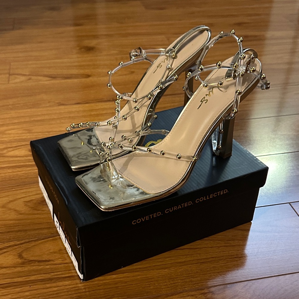 Lulu's Gold Strappy Heels